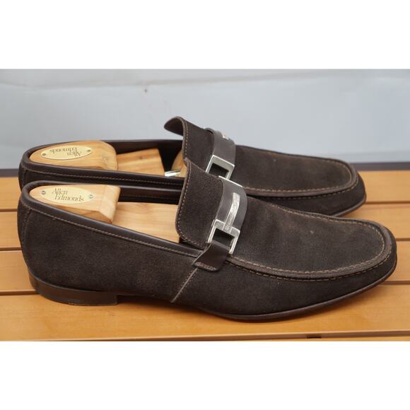 Ermenegildo Zegna Made In Italy Brown Suede Loafers Size 9.5 D Mens Dress Shoes main image 6